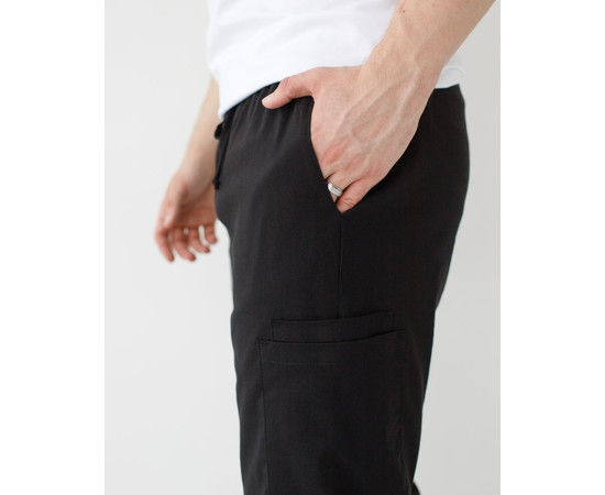 Зображення 5 Медичні штани чоловічі джоггери стрейч чорні р. 56, "БІЛИЙ ХАЛАТ" 504-321-730, Розмір: 56, Цвет: чорний