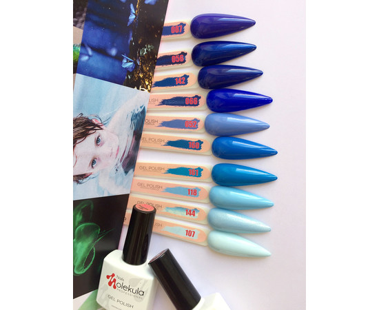 Зображення 3 Гель-лак для нігтів Nails Molekula Gel Polish 6 мл №66 Вітражний синій, Об'єм (мл, г): 6, Колір: 066