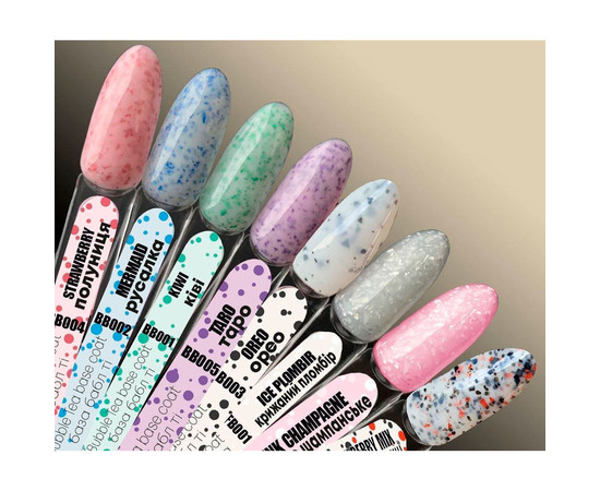 Зображення 3 База з поталлю Nails Molekula Base Bubble Tea Taro №BB005 таро, 12 мл, Об'єм (мл, г): 12, Колір: BB005