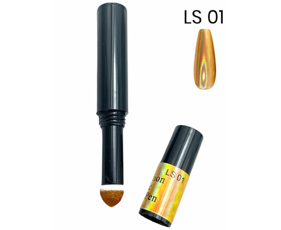 Зображення 2 Лазерне втирання - дзеркальна пудра в олівці для дизайну нігтів Air Cushion Gold