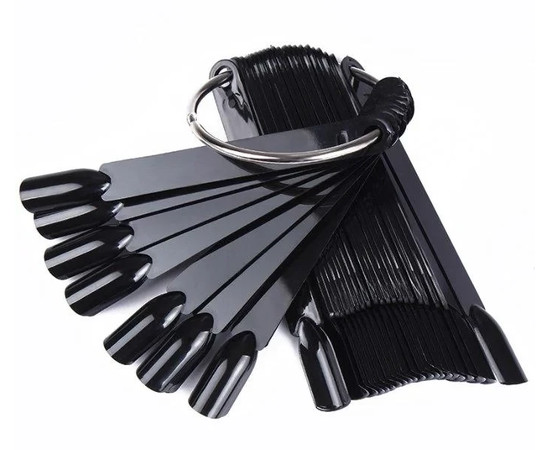 Зображення 3 Демонстраційна палітра - віяло на 50 типс, М'який квадрат 12,3 см. Чорний