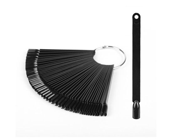 Зображення 2 Демонстраційна палітра - віяло на 50 типс, М'який квадрат 12,3 см. Чорний