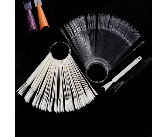 Зображення 4 Палітра-віяло демонстраційна на 40 типсів, "Французький Стилет", 12,5 см.