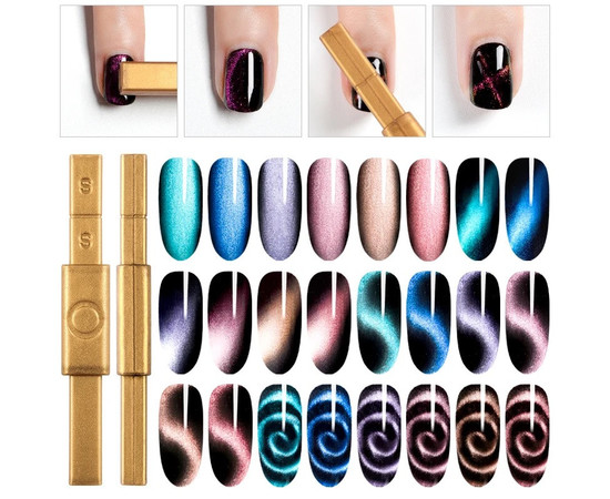 Зображення 5 Магніт для гель-лаку, прямокутний Золотий