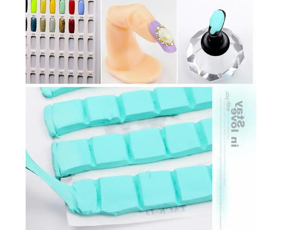 Изображение 7 Пластилин-клей для фиксации типс, накладных ногтей Зеленый