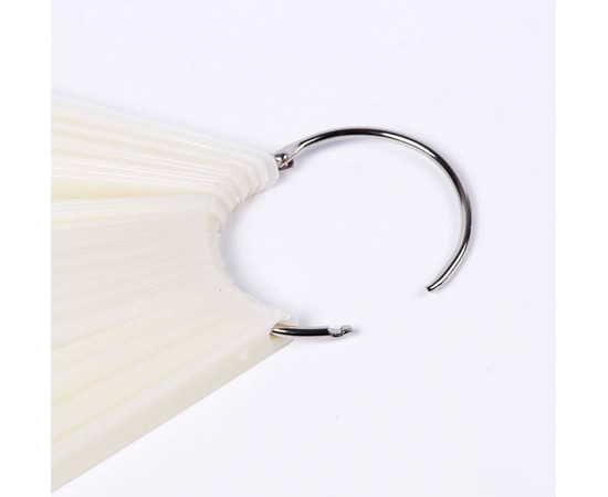 Зображення 5 Палітра - віяло на кільці (50 типс, 12.3 см) "Міндаль" для демонстрації гель-лаків та дизайнів. Молочний