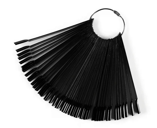 Зображення 6 Палітра - віяло на кільці (50 типс, 12.3 см) "Міндаль" для демонстрації гель-лаків та дизайнів. Чорний