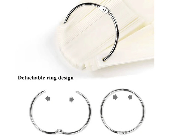 Зображення 7 Палітра - віяло на кільці (50 типс, 12.3 см) "Міндаль" для демонстрації гель-лаків та дизайнів. Молочний