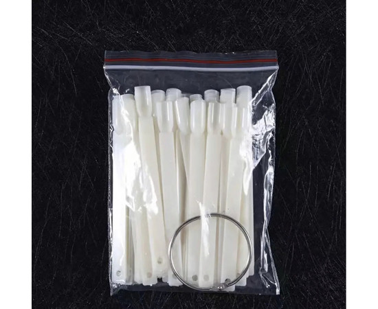 Изображение 4 Палитра-веер на кольце (50 типс, 12.3 см) "Мягкий квадрат" для демонстрации гель-лаков и дизайнов. Молочный