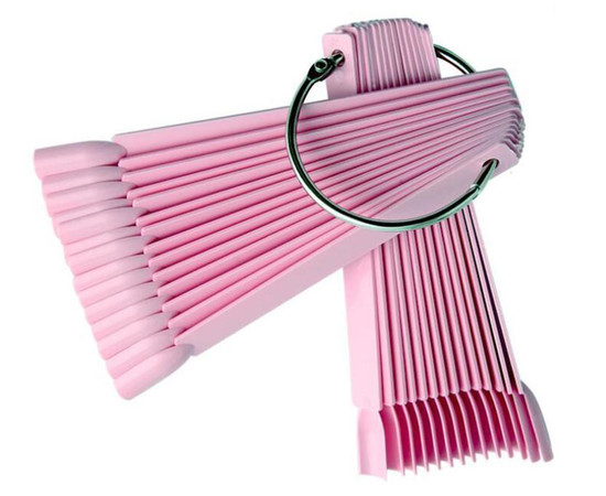 Изображение 3 Палитра-веер на кольце (50 типс, 12.3 см) "Мягкий квадрат" для демонстрации гель-лаков и дизайнов Розовый