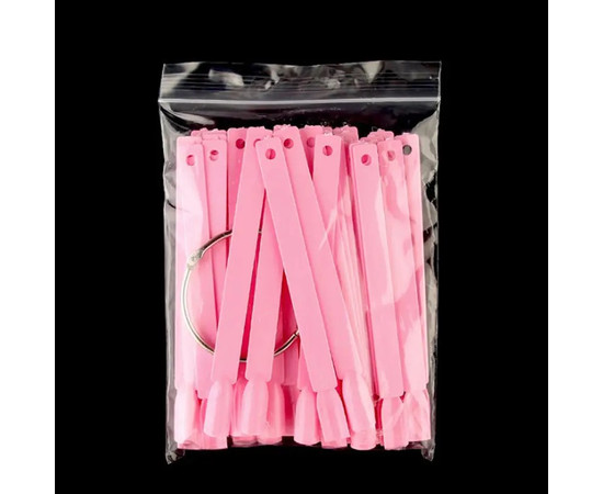 Изображение 4 Палитра-веер на кольце (50 типс, 12.3 см) "Мягкий квадрат" для демонстрации гель-лаков и дизайнов Розовый