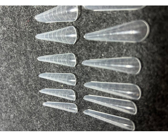 Зображення 3 Верхні форми Atica Plastiс Nail Tips Modern Almond 12 розмір, сучасний мигдаль, 120 шт