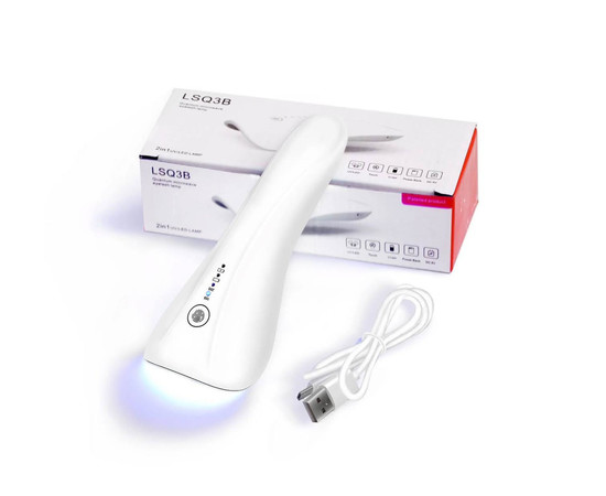 Зображення 5 Міні UV/LED лампа LSQ3 на акумуляторі та USB шнуром для сушіння гель лаку (гелевих типс, верхніх форм), 5 Вт.