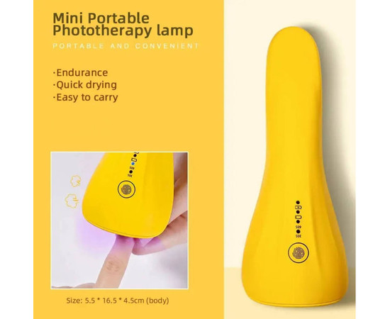 Зображення 3 Міні UV/LED лампа LSQ3 на акумуляторі та з USB шнуром для сушіння гель лаку (гелевих типс, верхніх форм), 5 Вт.