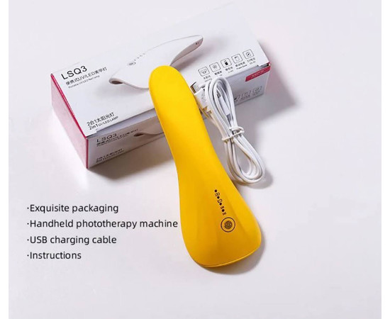 Зображення 10 Міні UV/LED лампа LSQ3 на акумуляторі та з USB шнуром для сушіння гель лаку (гелевих типс, верхніх форм), 5 Вт.