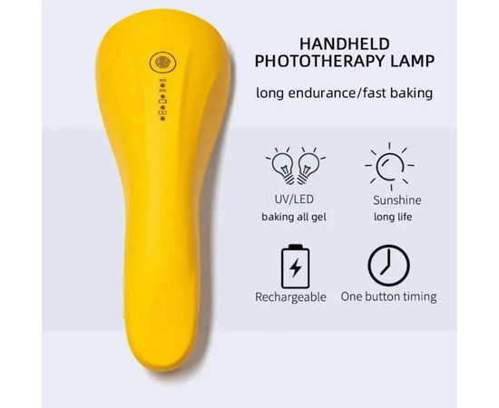 Зображення 5 Міні UV/LED лампа LSQ3 на акумуляторі та з USB шнуром для сушіння гель лаку (гелевих типс, верхніх форм), 5 Вт.