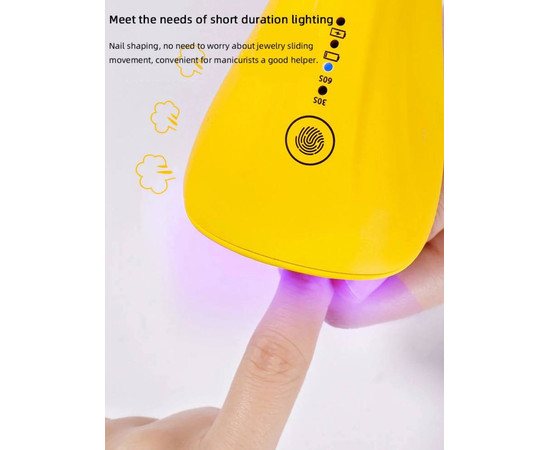 Зображення 7 Міні UV/LED лампа LSQ3 на акумуляторі та з USB шнуром для сушіння гель лаку (гелевих типс, верхніх форм), 5 Вт.