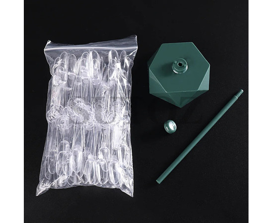 Зображення 2 Палітра-віяло Oval з прозорими тіпсами на підставці для фарбування гель лаків, 60 шт Зелений/ Green