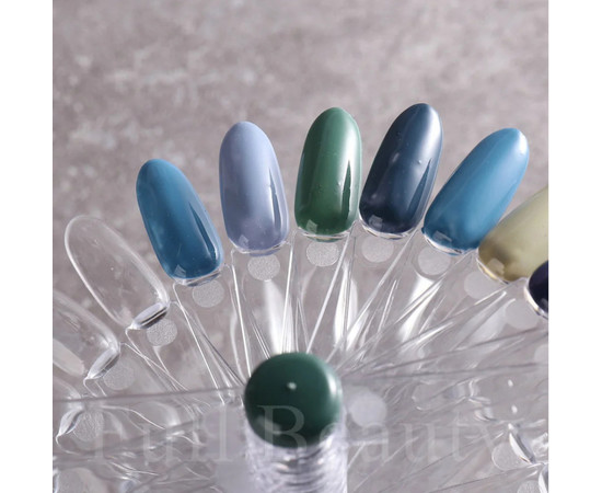 Зображення 4 Палітра-віяло Oval з прозорими тіпсами на підставці для фарбування гель лаків, 60 шт Зелений/ Green