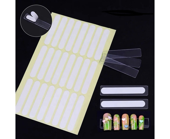 Зображення 3 Прозорі двосторонні наклейки-скотч для кріплення типс 24 шт./лист 371