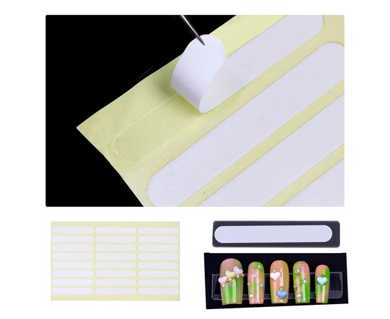 Зображення 6 Прозорі двосторонні наклейки-скотч для кріплення типс 24 шт./лист 371