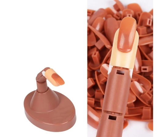 Зображення 3 Тренувальний гнучкий палець-муляж (3 шт) на підставці для манікюру + типси (100 шт.)