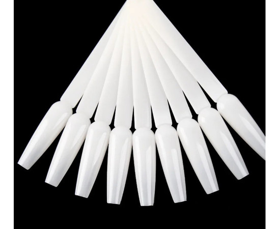 Зображення 3 Палітра-віяло на кільці (50 типс, 12 см) для демонстрації гель-лаків та дизайнів - 447 Молочний