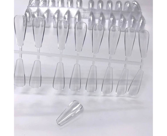 Зображення 3 Прозора палітра-лінійка з відривними типсами "Балерина" для демонстрації гель-лаків та дизайнів(240шт.уп) 438