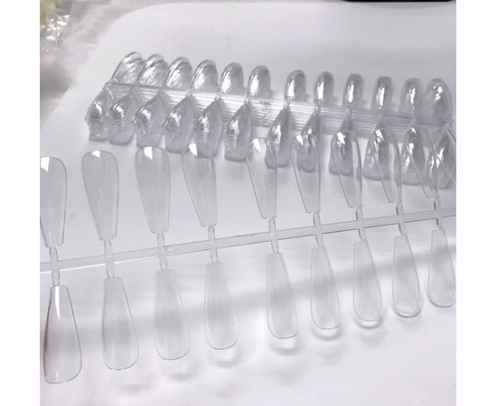 Зображення 5 Прозора палітра-лінійка з відривними типсами "Балерина" для демонстрації гель-лаків та дизайнів(240шт.уп) 438