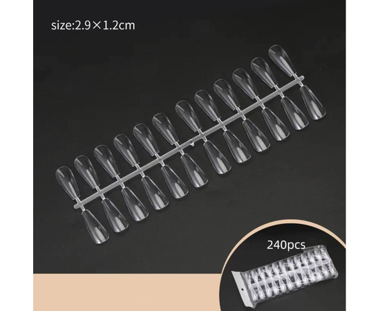 Зображення 2 Прозора палітра-лінійка з відривними типсами "Балерина" для демонстрації гель-лаків та дизайнів(240шт.уп) 438