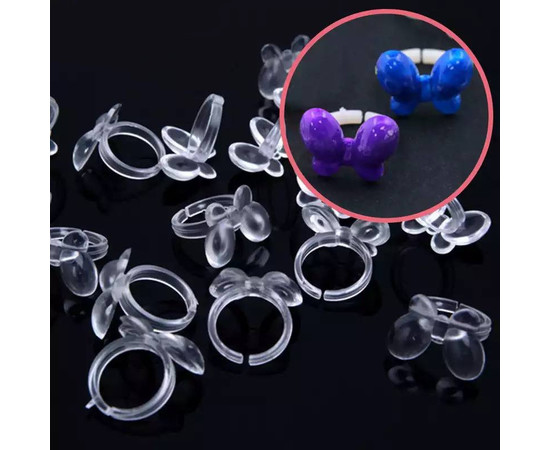 Изображение 4 Набор (50 шт./уп.) палитр "Бабочка" с кольцом на бутылёк - для демонстрации цвета покрытия. Прозрачный