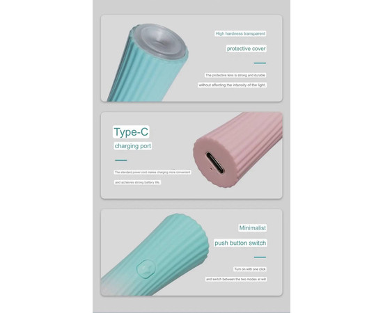 Изображение 9 Лампа-фонарик Led 5 с аккумулятором для сушки ногтей (гелевых типс, верхних форм, декора) - на USB, 3 Вт.