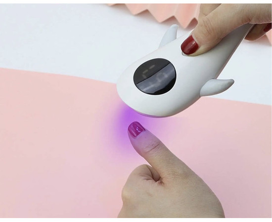 Изображение 8 Портативная лампа Led 19 "Дельфин" на аккумуляторе для сушки ногтей (верхних форм, декора, гелевых типс), 5 Вт. Белый