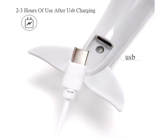 Изображение 5 Портативная лампа Led 19 "Дельфин" на аккумуляторе для сушки ногтей (верхних форм, декора, гелевых типс), 5 Вт. Белый