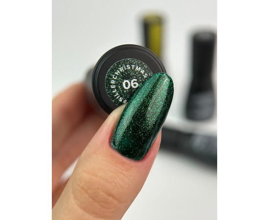 Зображення 2 Гель-лак з шимером Siller Christmas Tree №06, 8 мл