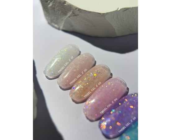 Зображення 5 Гель з блискітками для нігтів Siller Tinsel Gel №01, 15 мл