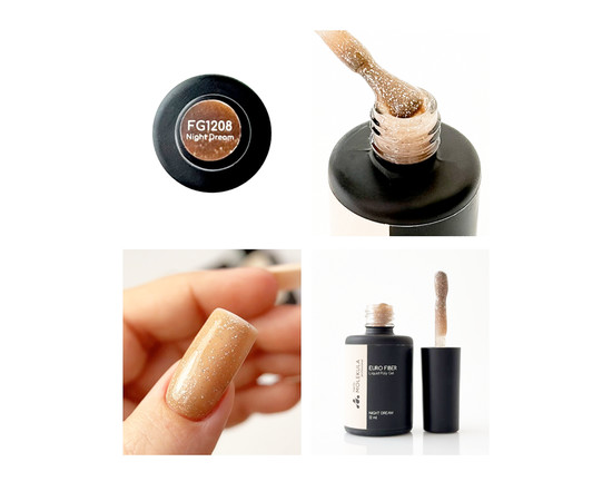Изображение 3 Жидкий полигель Nails Molekula Euro Fiber Gel Night Dream Мечта ночи, 12 мл, Объем (мл, г): 12, Цвет: FG1208