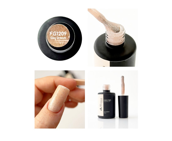 Изображение 3 Жидкий полигель Nails Molekula Euro Fiber Gel Day Dream Мечта дня, 12 мл, Объем (мл, г): 12, Цвет: FG1209