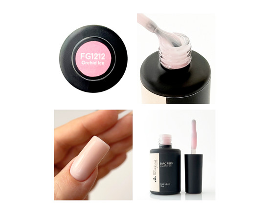Изображение 3 Жидкий полигель Nails Molekula Euro Fiber Gel Orchid Ice Ледяная орхидея, 12 мл, Объем (мл, г): 12, Цвет: FG1212