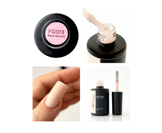 Изображение 3 Жидкий полигель Nails Molekula Euro Fiber Gel Rose Quartz Розовый кварц, 12 мл, Объем (мл, г): 12, Цвет: FG1213