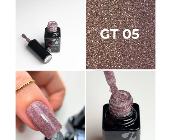 Изображение 3 Гель-лак для ногтей Nails Molekula Glint Touch GT05, 6 мл, Объем (мл, г): 6, Цвет: GT05