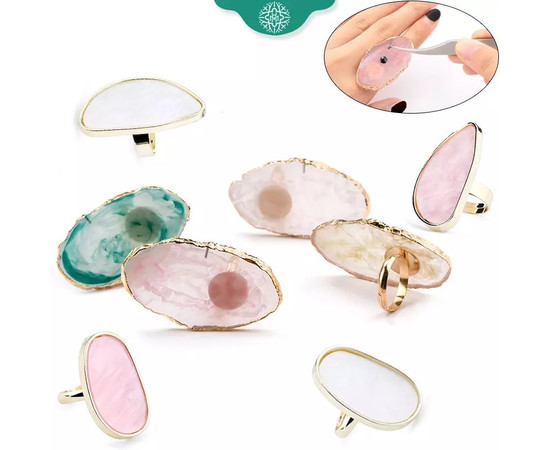 Зображення 2 Палітра - кільце для змішування фарб для брів, гель лаку, клею для нарощування вій Молочний