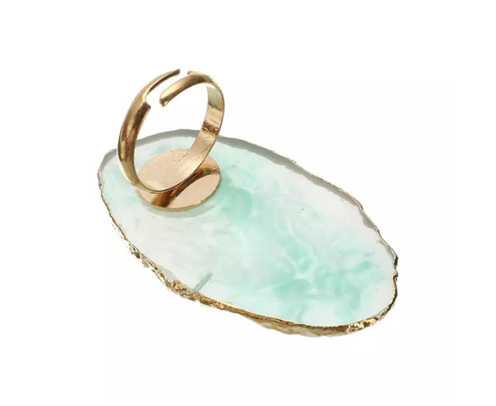 Зображення 6 Палітра - кільце для змішування фарб для брів, гель лаку, клею для нарощування вій Молочний Бірюзовий