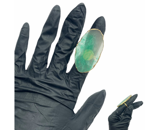 Зображення 9 Палітра - кільце для змішування фарб для брів, гель лаку, клею для нарощування вій Молочний Бірюзовий