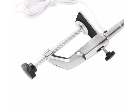 Зображення 8 Гнучка настільна LED лампа FS-119 для освітлення (на струбцині, металева, срібна), 10 Вт.