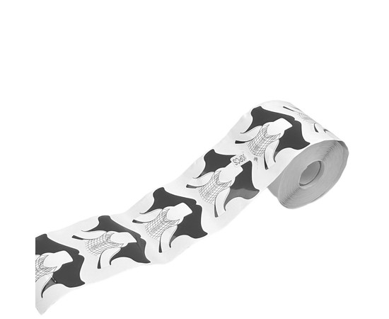 Изображение 2 Формы бумажные 6 см х 7.5 см (300 шт. в рулоне) "Чёрный с белым" для моделированя и наращивания ногтей