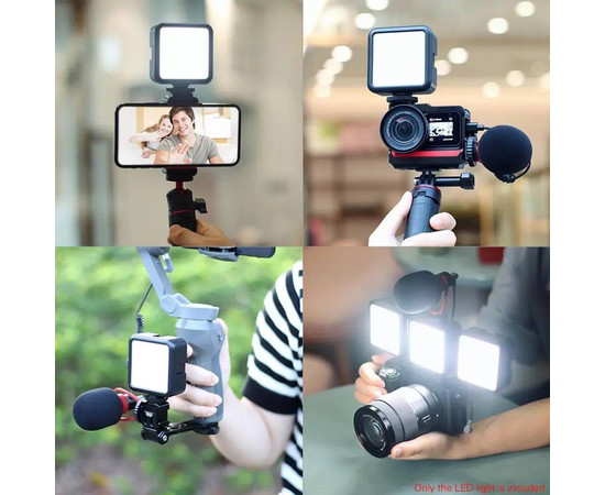Зображення 8 Міні лампа, накамерне світло LED Р5 (7,5х7,5см) з вбудованим акумулятором (1800mAh) для відео та фотозйомки