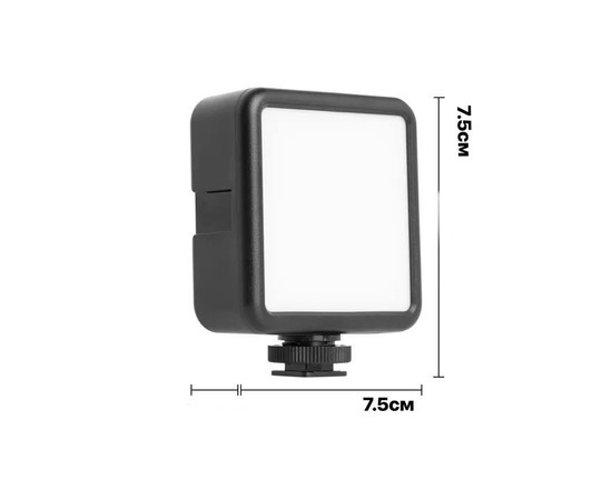 Зображення 5 Міні лампа, накамерне світло LED Р5 (7,5х7,5см) з вбудованим акумулятором (1800mAh) для відео та фотозйомки