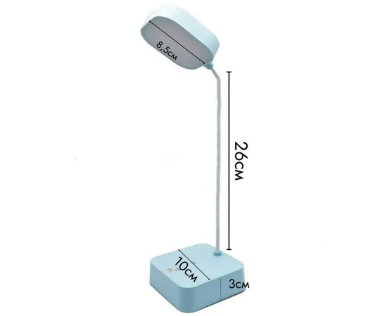Зображення 5 Акумуляторна LED Лампа 1954 (3 Вт) на гнучкій ніжці + підставка для телефону для освітлення робочого столу Блакитний