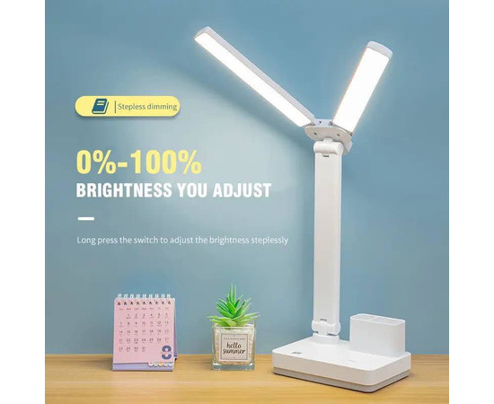 Зображення 4 Акумуляторна LED лампа 1962 (4 Вт) на гнучкій ніжці + підставка для концелярії, пензликів для освітлення робоче